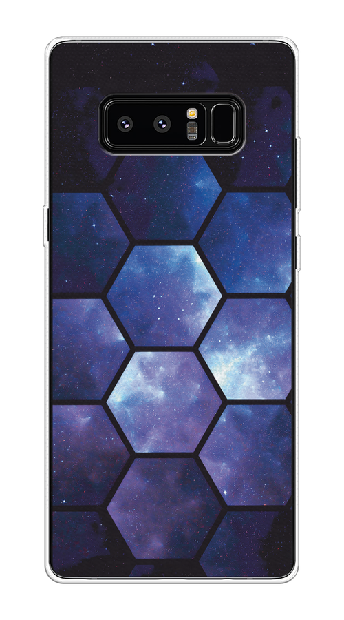 

Чехол на Samsung Galaxy Note 8 "Соты космос", Черный;фиолетовый, 25250-1