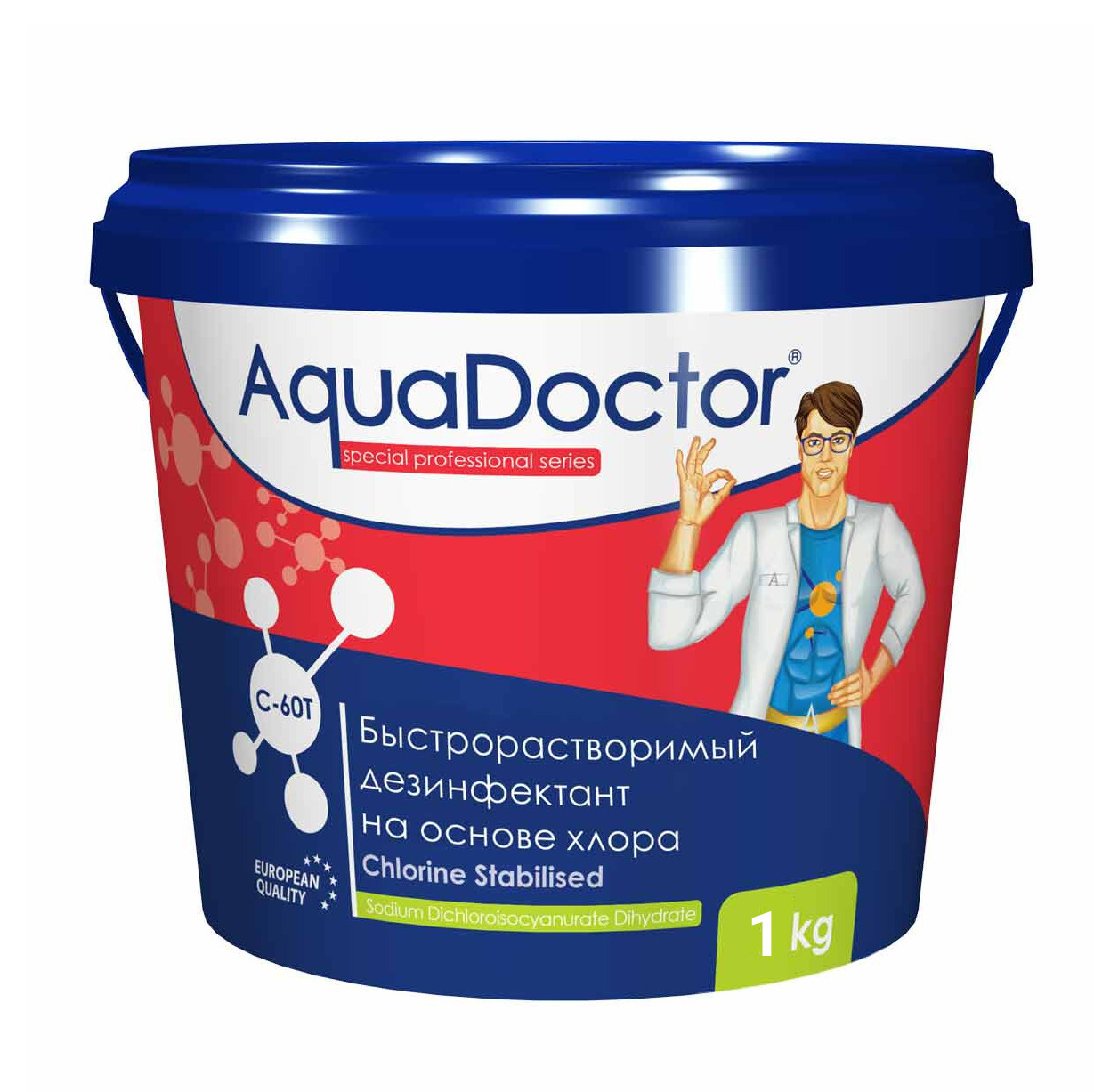 

Быстрый хлор-шок для бассейна AquaDoctor C-60T в таблетках 1 кг