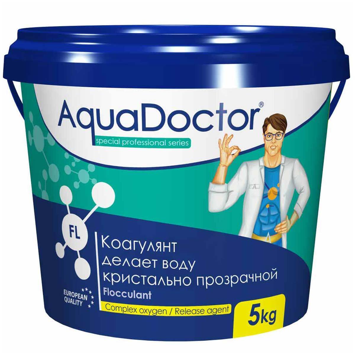 

Флокулянт AquaDoctor, ведро, гранулы, коагулирующий препарат, быстрорастворимый, 5кг