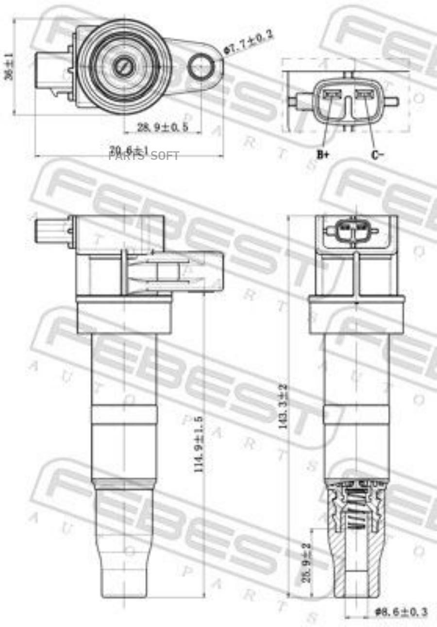 Катушка Зажигания FEBEST 12640007