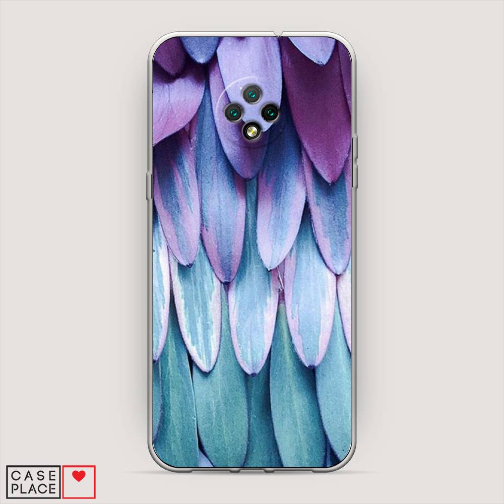 

Чехол на Doogee X95 "Синее перо", Фиолетовый;голубой, 220850-3