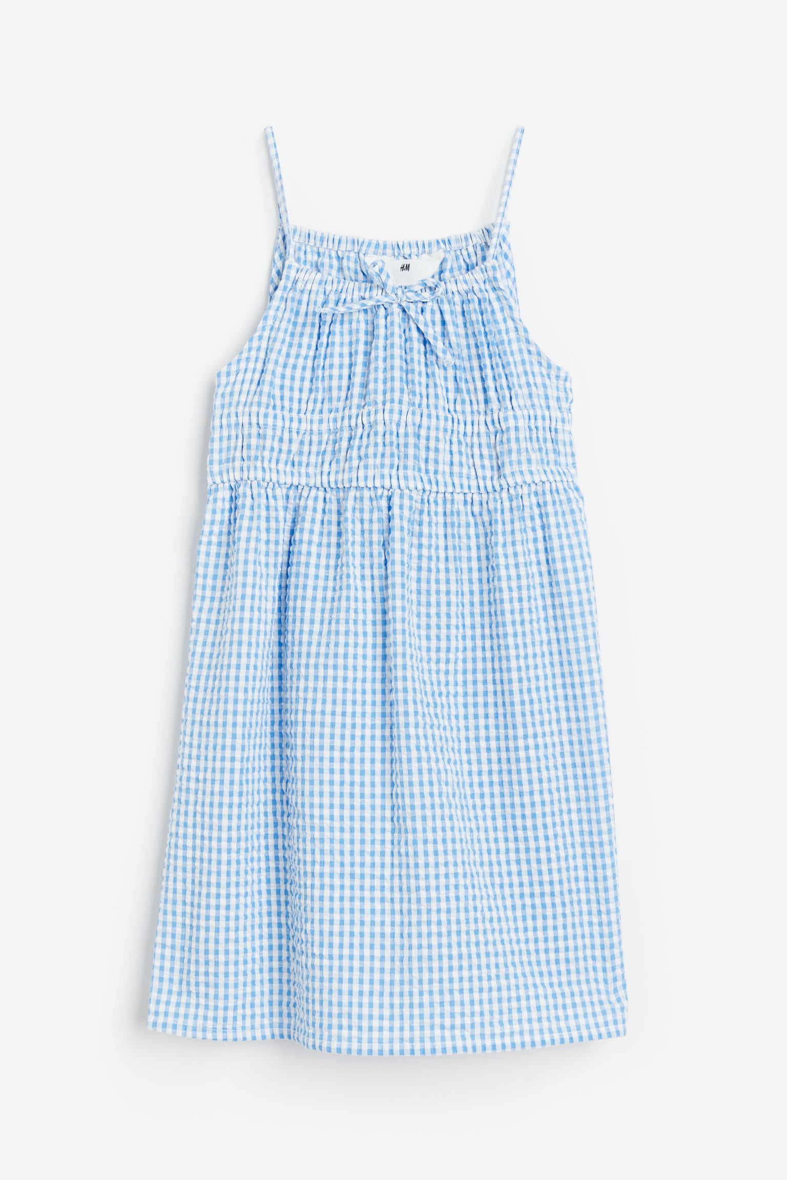 Платье на бретелях H&M для девочек 140 Синий/белый в клетку (доставка из-за рубежа)