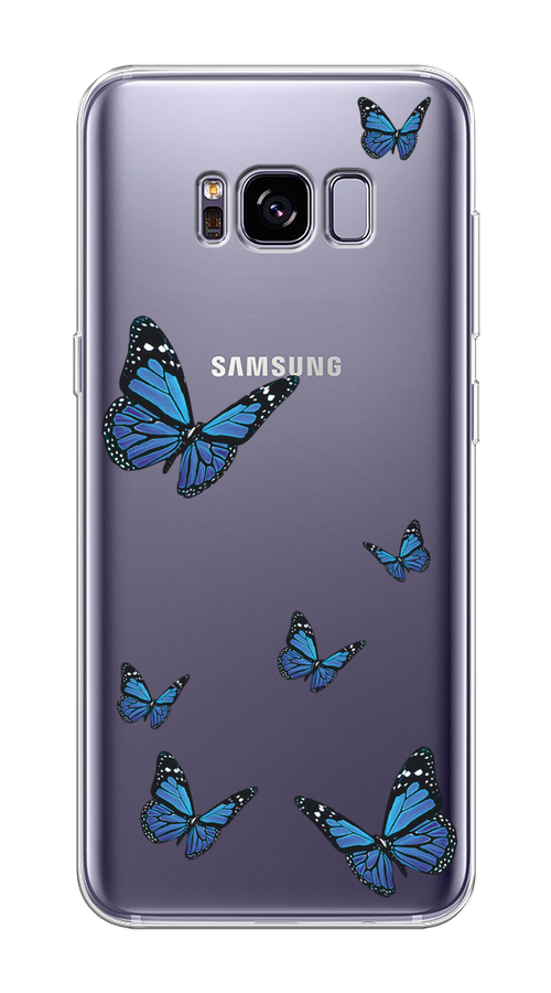 

Чехол на Samsung Galaxy S8 Plus "Blue butterflies", Синий;черный, 24850-1