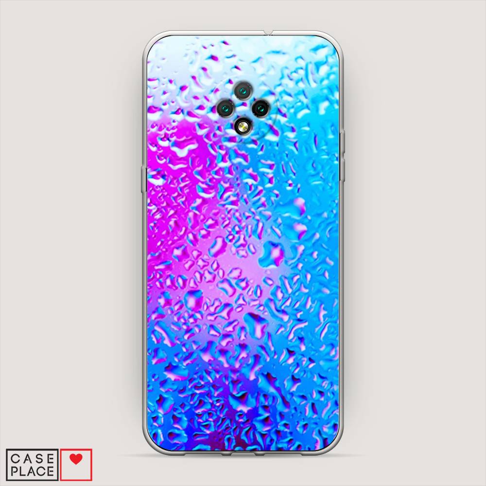 

Чехол на Doogee X95 "Капли на стекле", Голубой;розовый, 220850-3