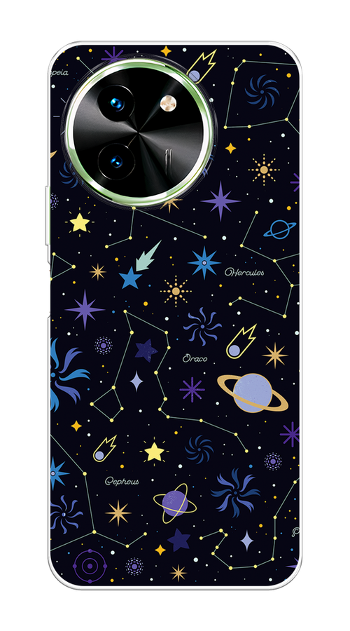 

Чехол на Vivo T3x/Y38 5G "Цветной космос", Желтый, 2610650-1