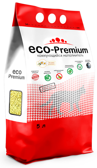 фото Наполнитель eco premium ромашка комкующийся древесный 1,9кг 5 л eco-premium