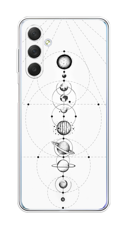 

Чехол на Samsung Galaxy M54 "Парад планет", Серый, 2108250-2