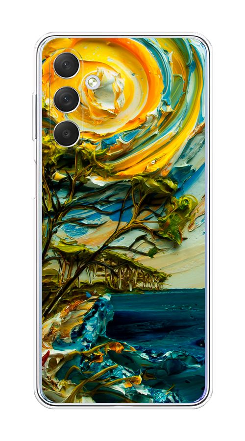 

Чехол на Samsung Galaxy M54 "Солнце живопись", Желтый;синий, 2108250-4