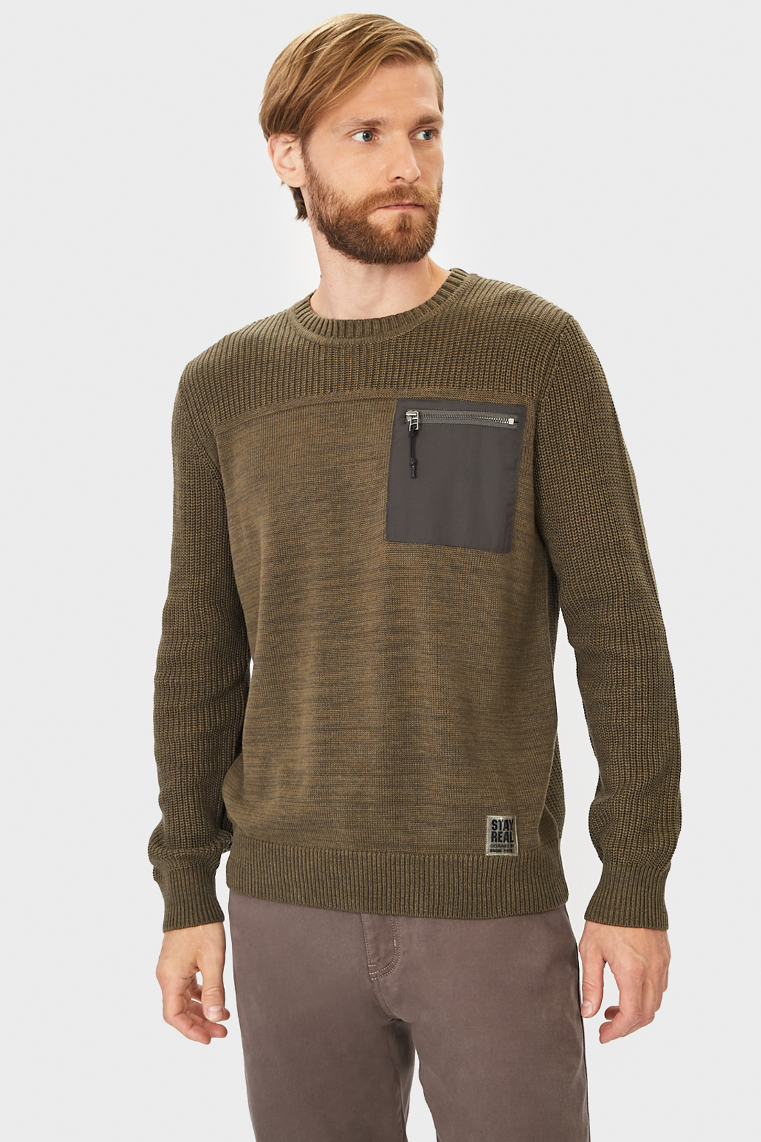 

Джемпер мужской Baon B631524 хаки XXL, B631524
