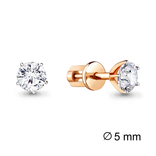 

Серьги пусеты из золота TEO MAORI 8436441.1, фианит, 8436441.1