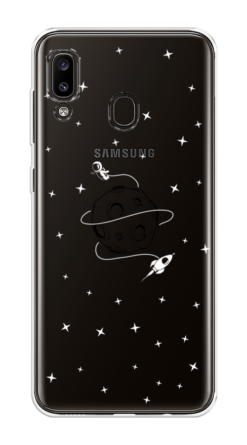 

Чехол на Samsung Galaxy A30 "Полет вокруг луны", Белый;серый;черный, 27550-2