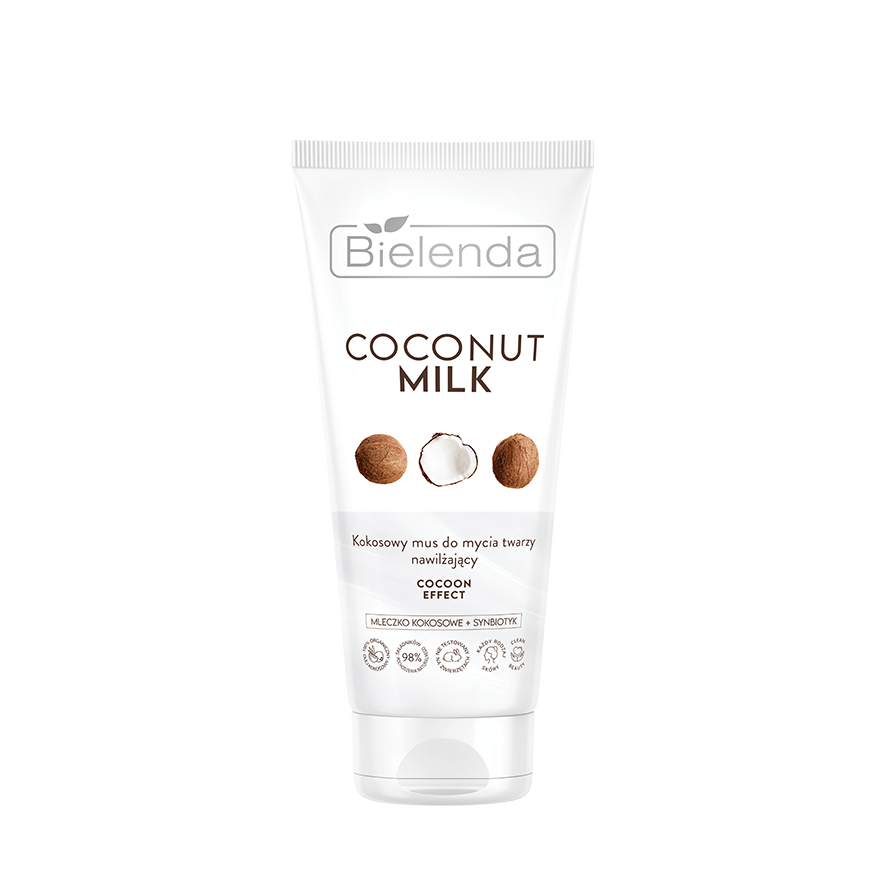 Мусс для очищения лица BIELENDA Coconut Milk увлажняющий с экстрактом кокоса 135 г lukky мерцающий оттеночный мусс для лица