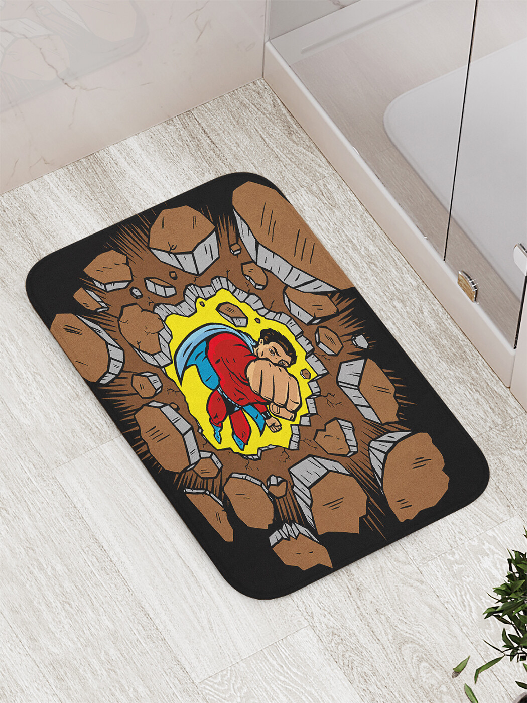 

Коврик противоскользящий JoyArty "Сквозь стену" для ванной, сауны, бассейна, 77х52 см, Сквозь стену