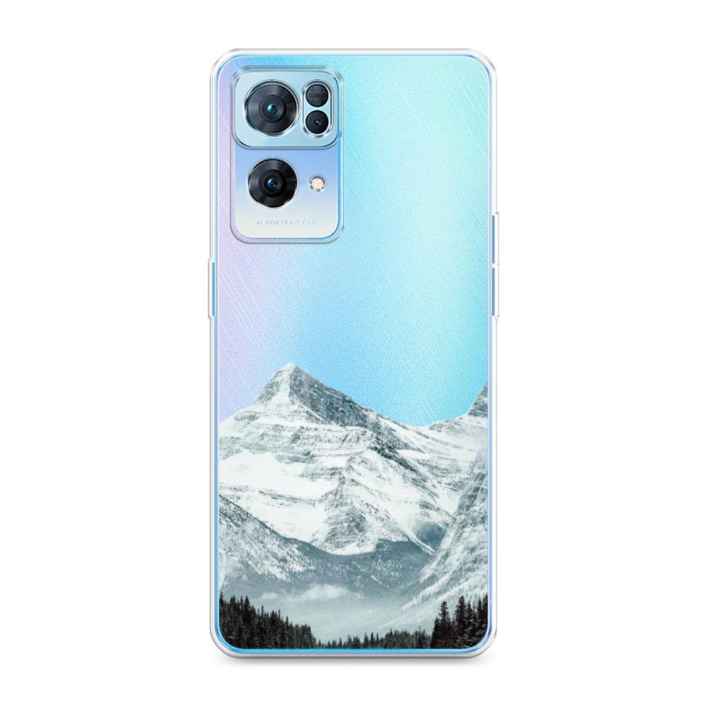

Чехол на Oppo Reno 7 Pro "Горы арт 1", Белый;зеленый, 258250-2