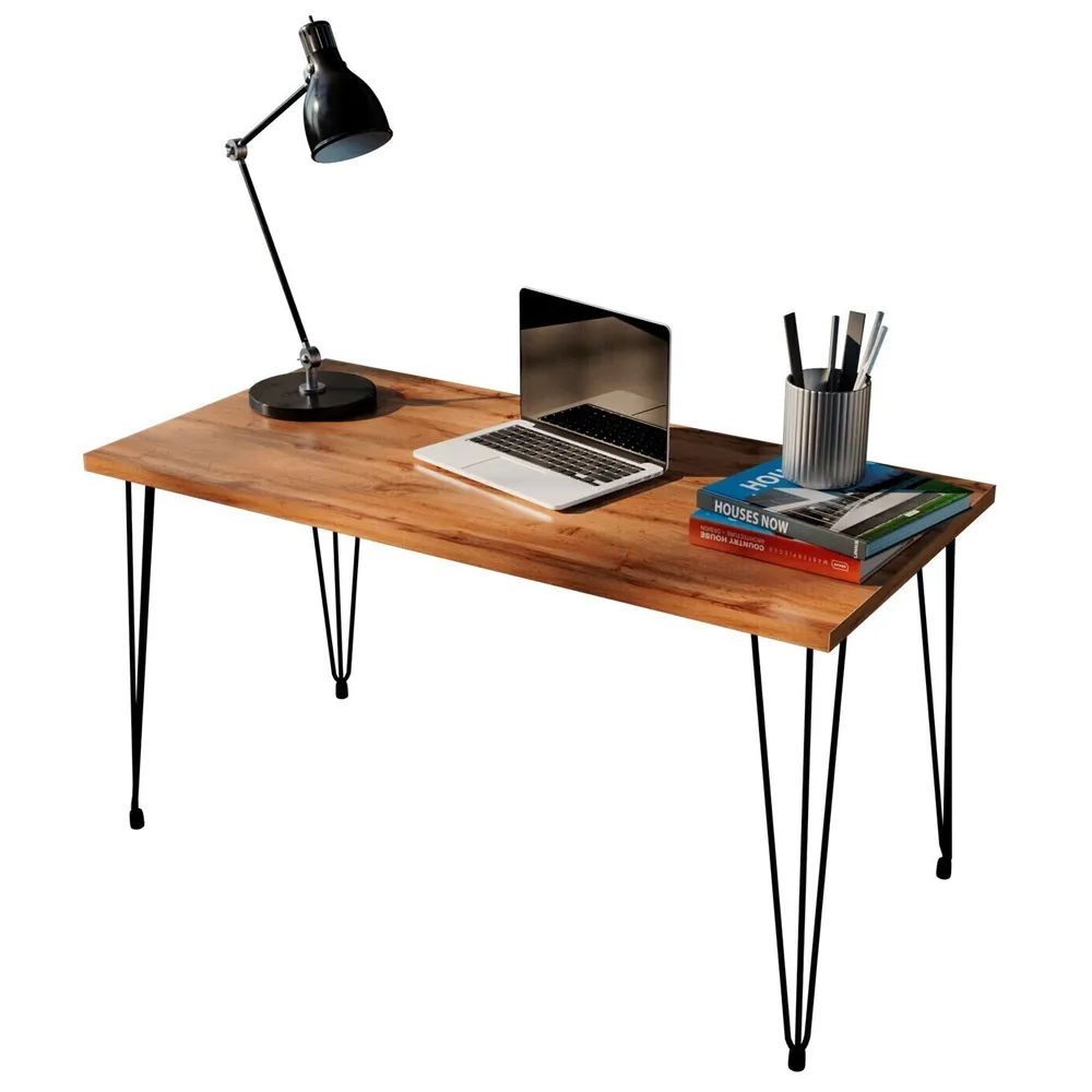 Письменный стол в стиле лофт WOODSTEEL, PSL120/58/75, черный