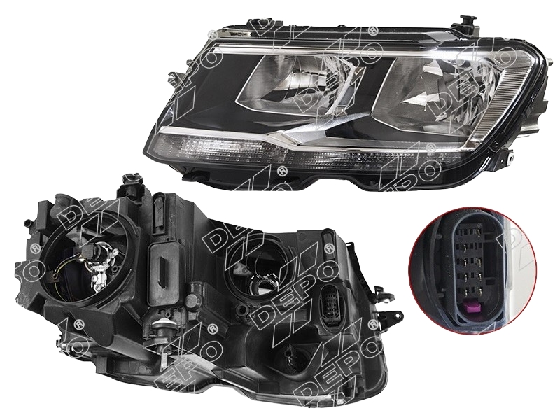

Фара Vw Tiguan 16- Lh (левый) Галоген, С Корректором Depo арт. 441-11AWLMLDEM2