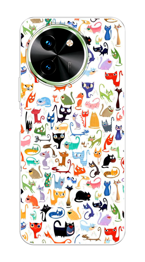 

Чехол на Vivo T3x/Y38 5G "Цветные коты", Разноцветный, 2610650-1