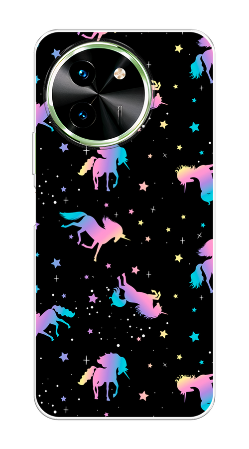 

Чехол на Vivo T3x/Y38 5G "Единороги градиент", Черный;розовый;голубой, 2610650-1