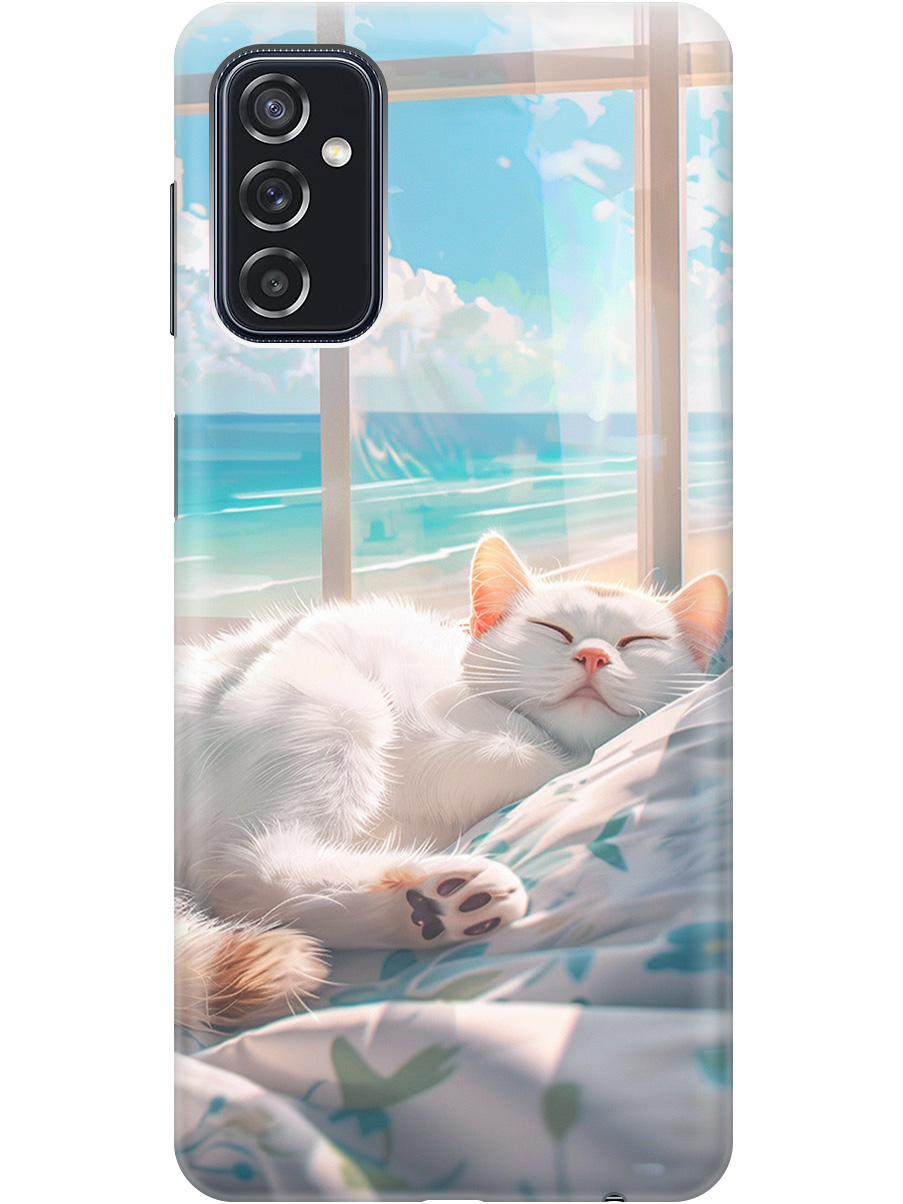 

Силиконовый чехол на Samsung Galaxy M52 5G с принтом "Отдыхающий котик", Прозрачный;белый;голубой, 734082112