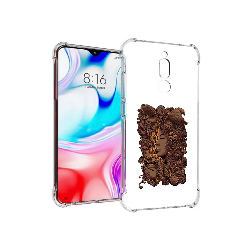 

Чехол MyPads Tocco для Xiaomi Redmi 8 девушка с длинными волосами абстракция, Прозрачный, Tocco