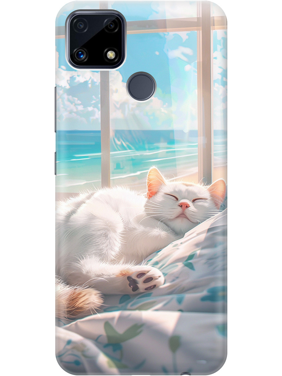 

Силиконовый чехол на Realme C25 / C25S с принтом "Отдыхающий котик", Прозрачный;белый;голубой, 732395312