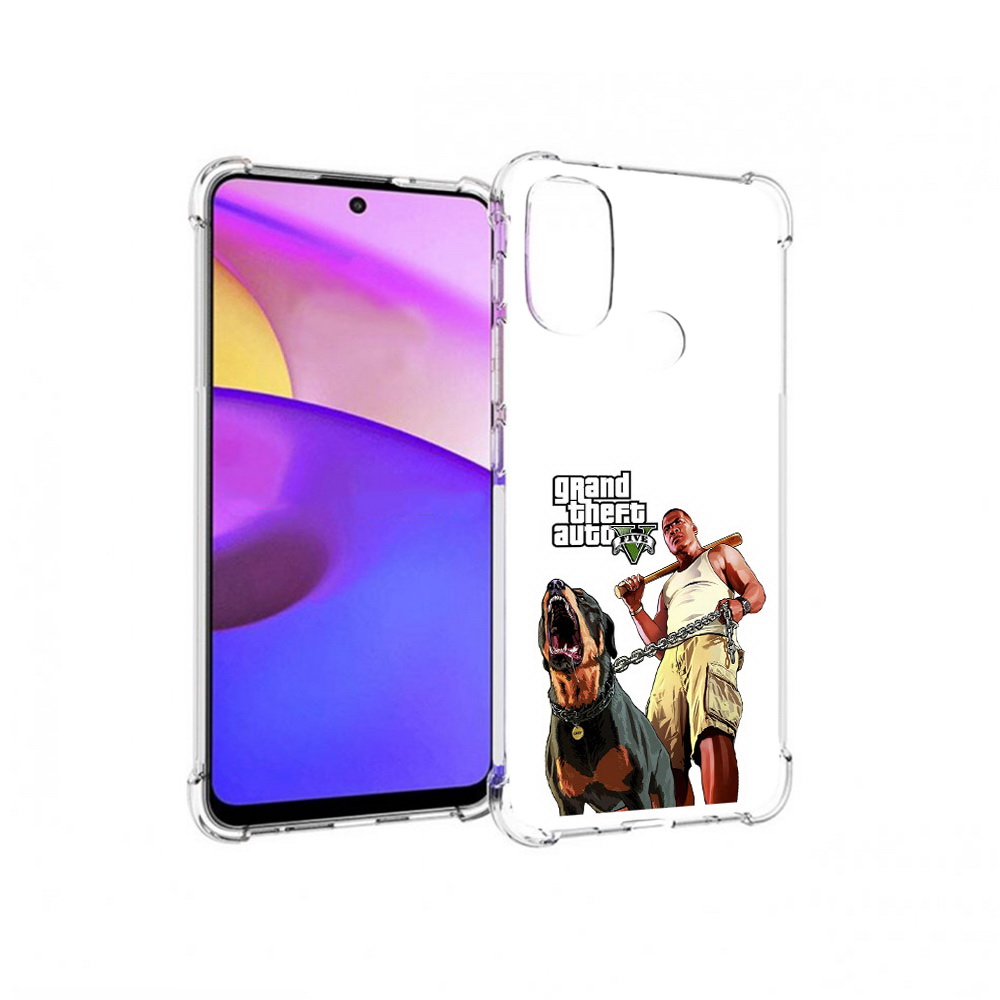 

Чехол MyPads Tocco для Motorola Moto E30 GTA грозная собака (PT227074.357.18), Прозрачный, Tocco