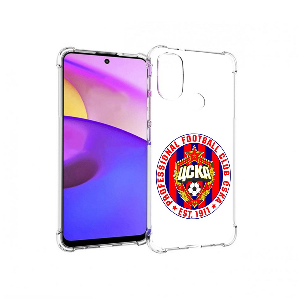 

Чехол MyPads Tocco для Motorola Moto E30 ФК ЦСК логотип (PT227074.357.178), Прозрачный, Tocco