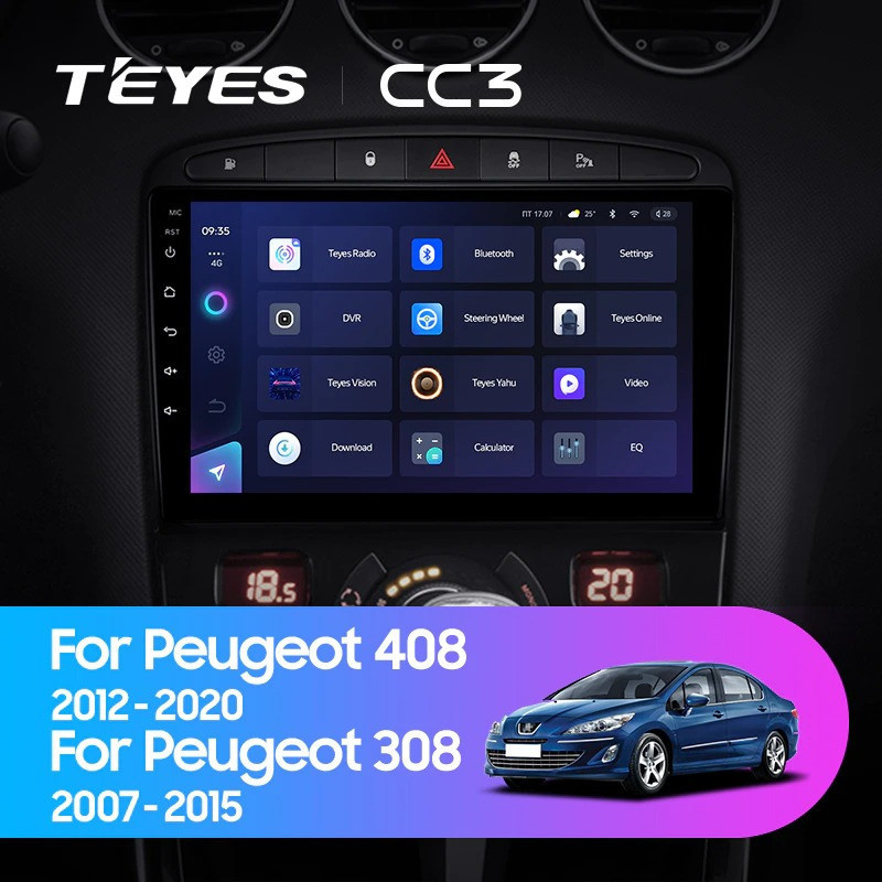 Штатная магнитола Teyes CC3L 4/64 Peugeot 308 (2007-2015)