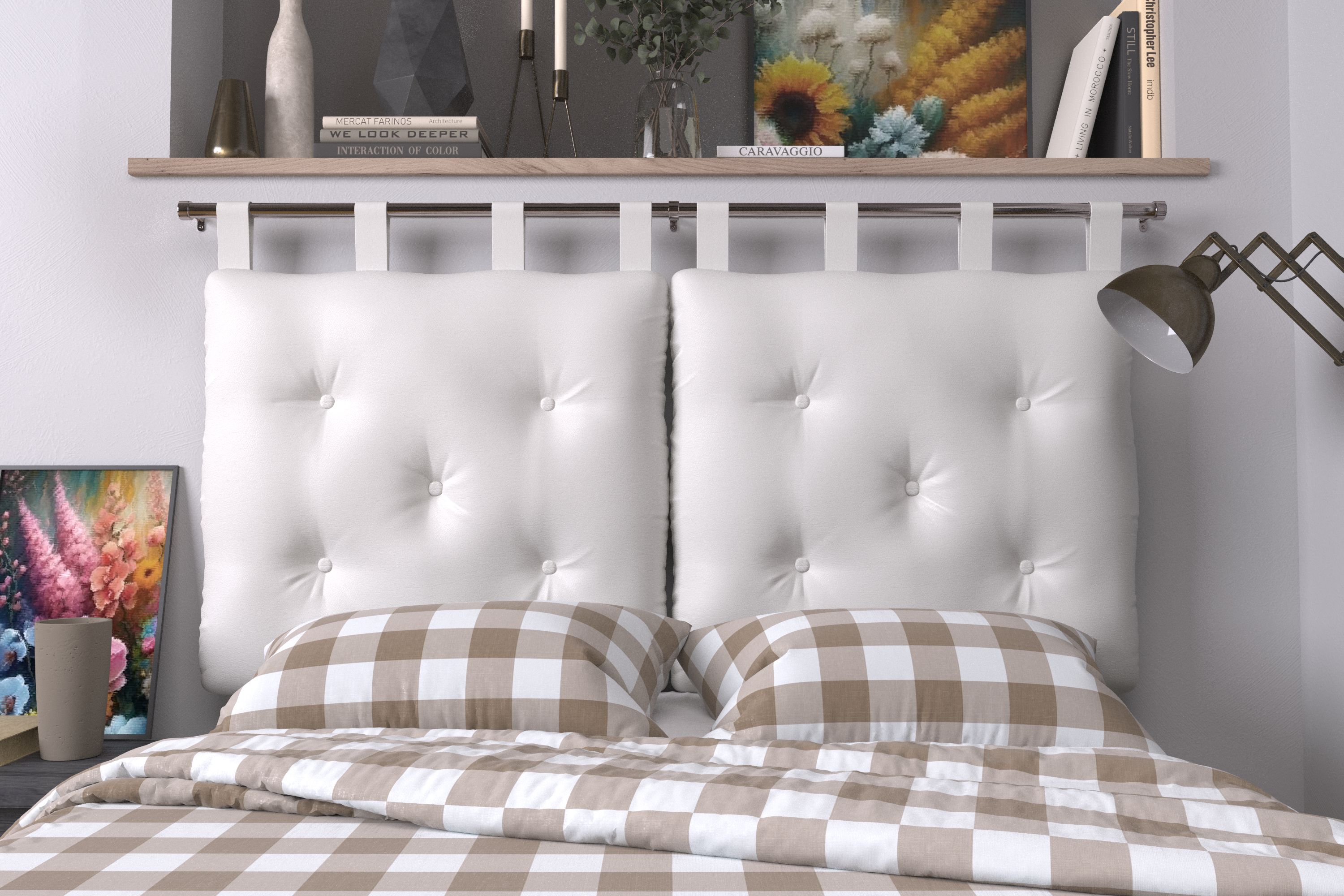 

Изголовье кровати Mr. Mattress Soft S White 200x70 с креплением, Белый, Soft S