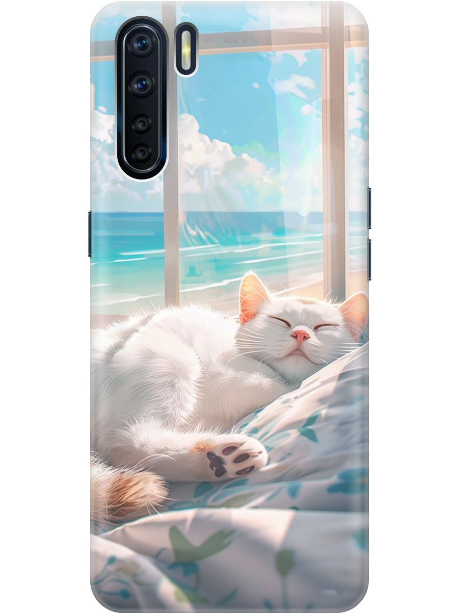 

Силиконовый чехол на OPPO A91 / Reno3 с принтом "Отдыхающий котик", Прозрачный;белый;голубой, 726148812