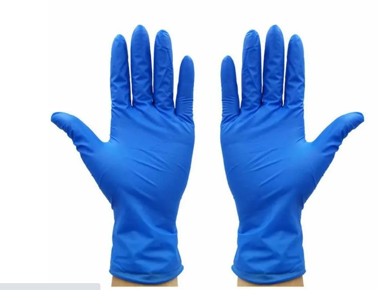 Перчатки AVIORA синие из натурального латекса размер L 20 шт.
