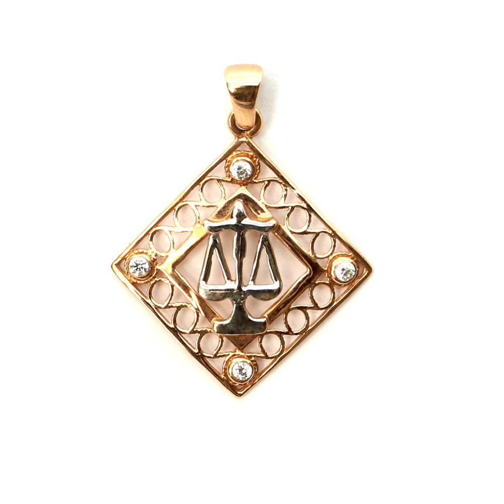 

Кулон из красного золота DIAMOND PRIME 22-F-P-L665-3, фианит, 22-F-P-L665-3