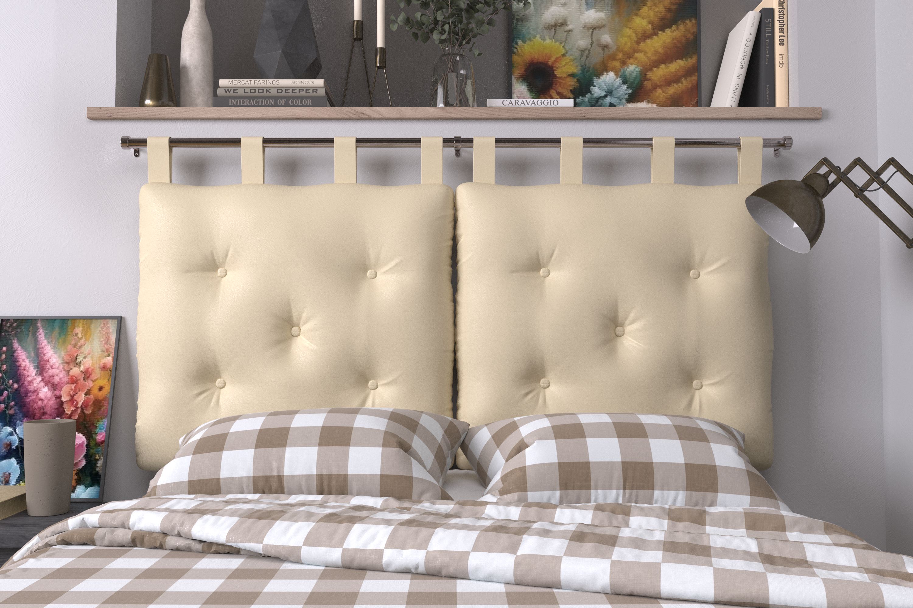 Подушка-изголовье Mr. Mattress Soft S Beige 180x70 с креплением