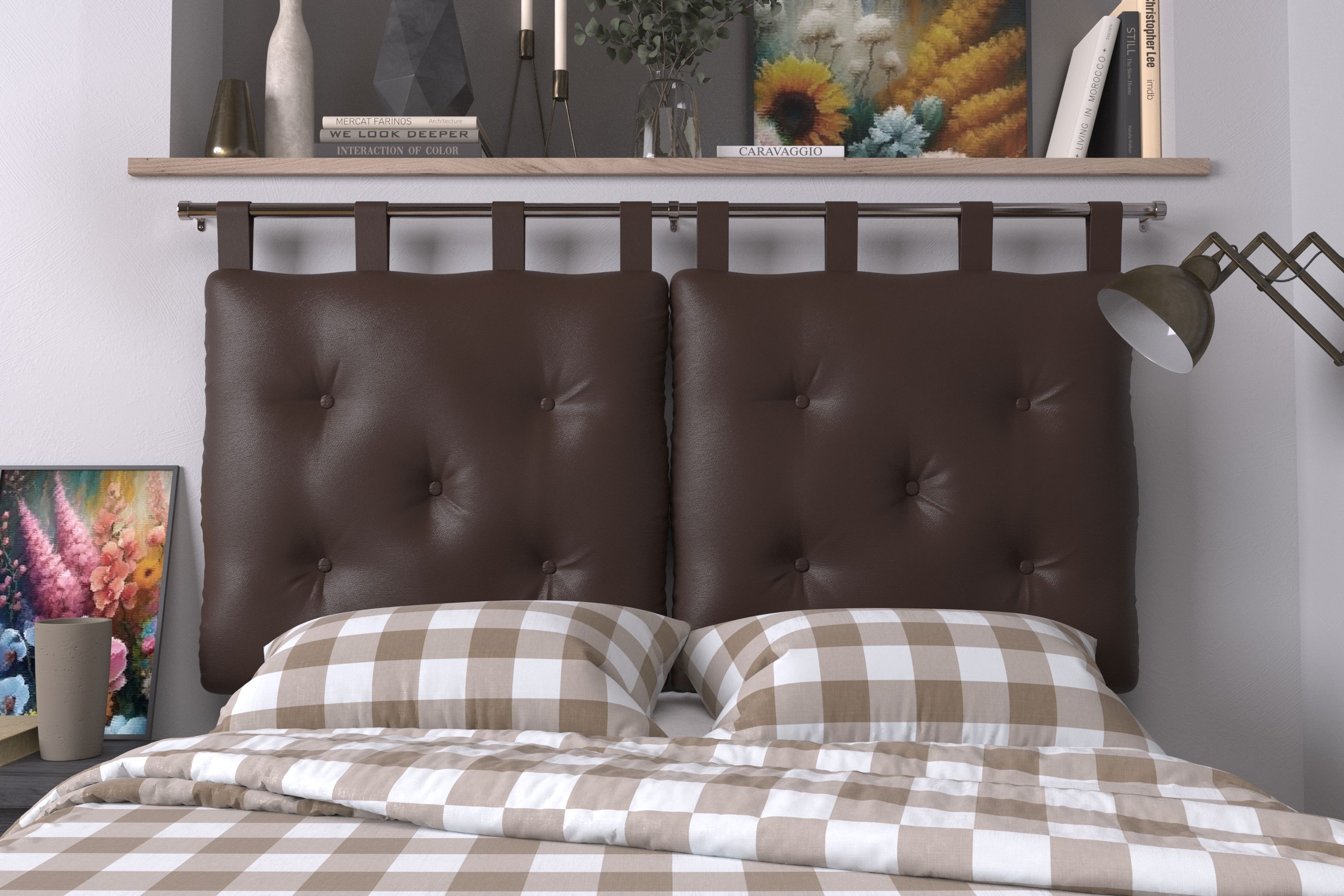 

Изголовье кровати Mr. Mattress Soft S Brown 180x70 с креплением, Коричневый, Soft S