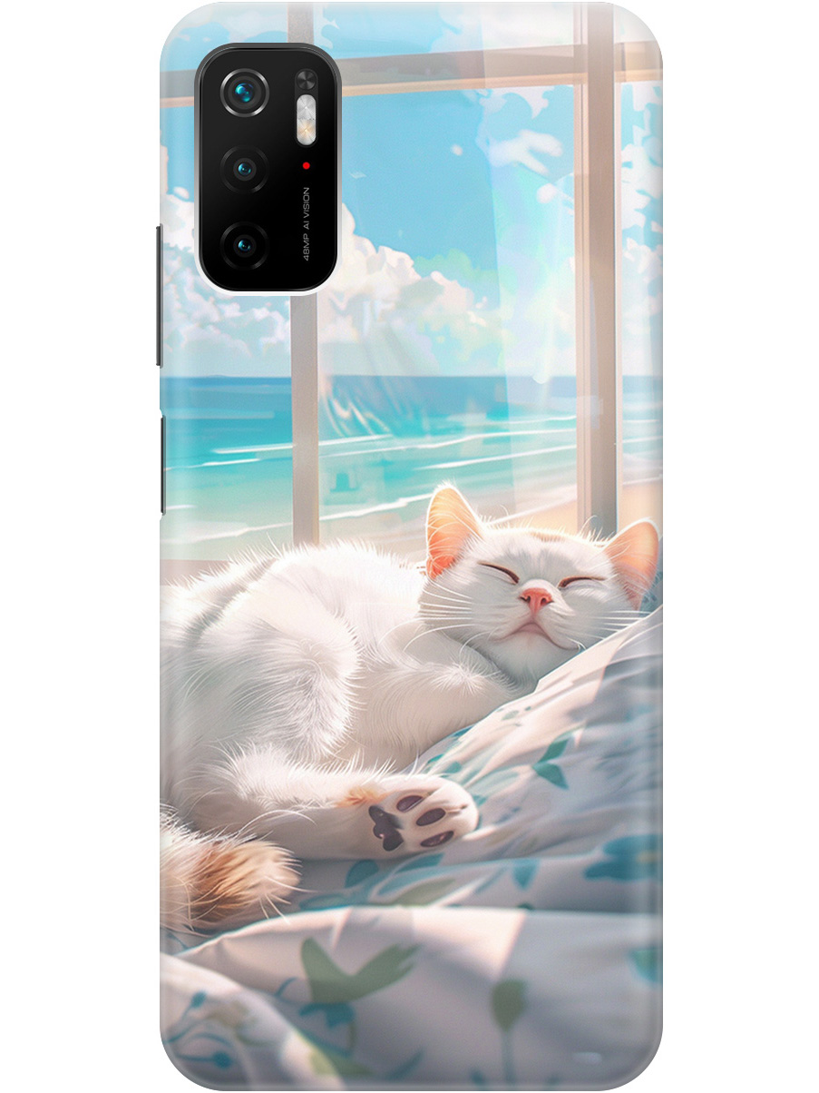 

Силиконовый чехол на Xiaomi Redmi Note 10T / Poco M3 Pro с принтом "Отдыхающий котик", Прозрачный;белый;голубой, 730837112
