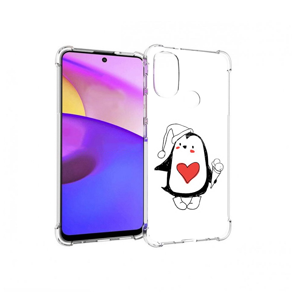 

Чехол MyPads Tocco для Motorola Moto E30 Пингвин с мороженым (PT227074.357.135), Прозрачный, Tocco
