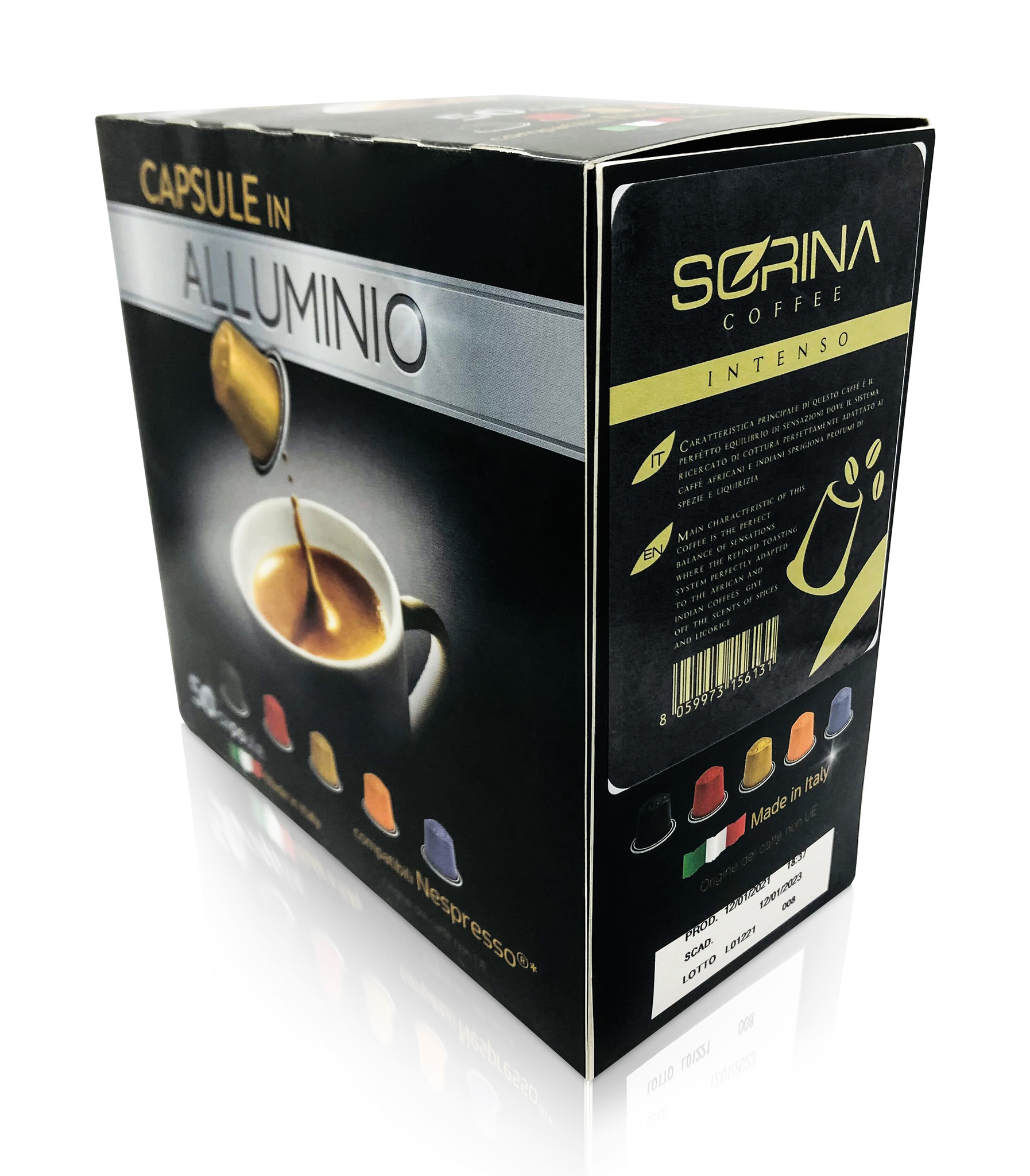 

Кофе в алюминиевых капсулах SORINA Intenso, 50 шт