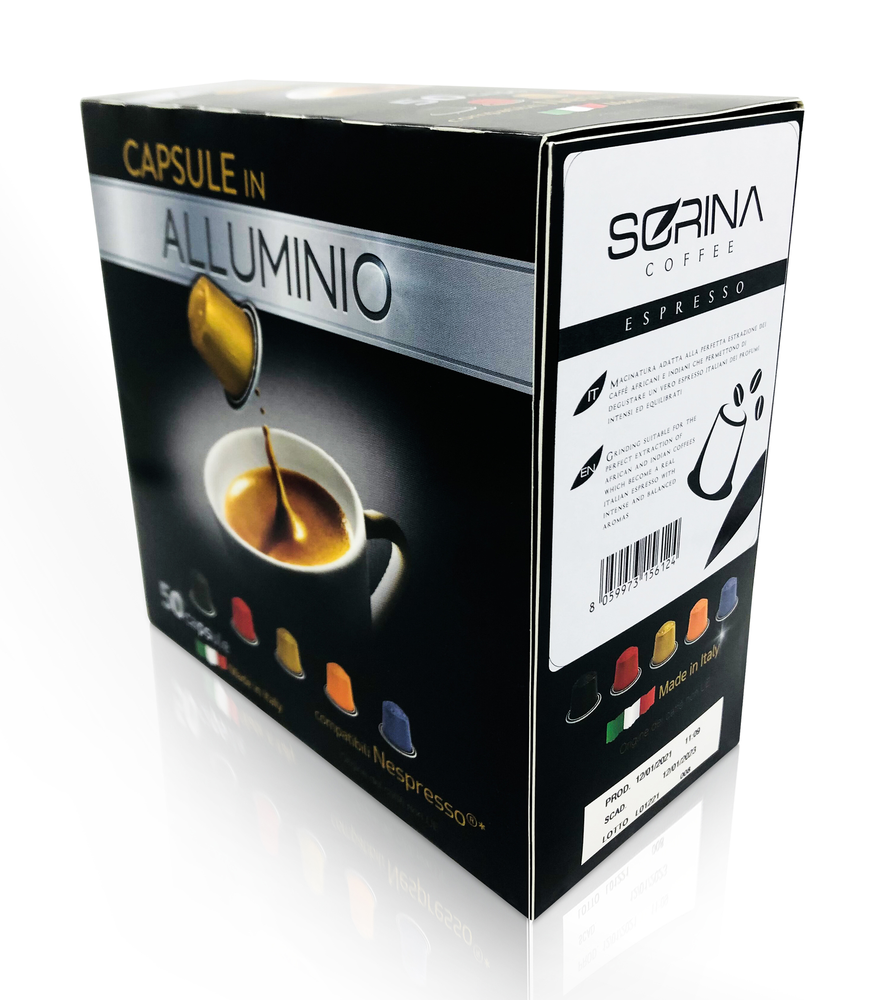 

Кофе в алюминиевых капсулах SORINA Espresso, 50 шт