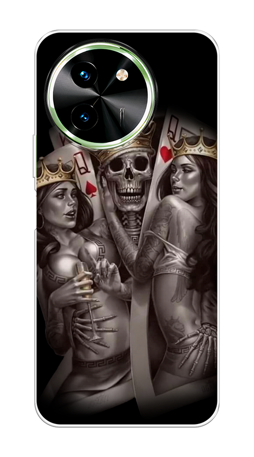 

Чехол на Vivo T3x/Y38 5G "Карты король и королевы", Серый;желтый, 2610650-1