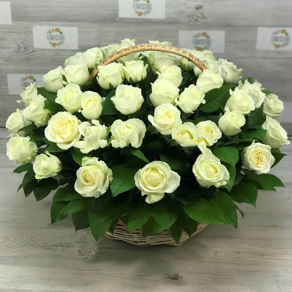 

Цветы в корзине Venus in Fleurs Белые розы в корзине 811878, Белые розы в корзине