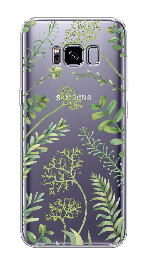 

Чехол на Samsung Galaxy S8 Plus "Green Leaves", Зеленый;прозрачный, 24850-1