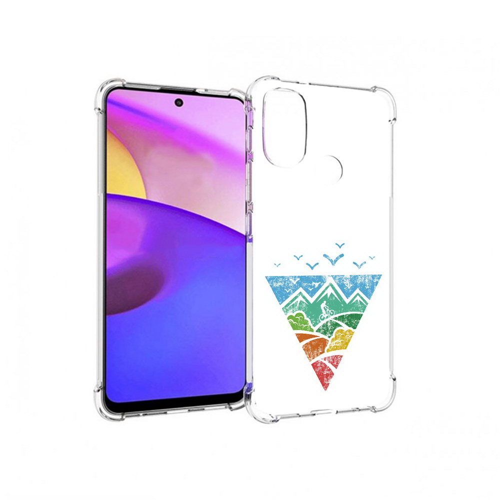 

Чехол MyPads Tocco для Motorola Moto E30 Лес земля море чайки (PT227074.357.105), Прозрачный, Tocco