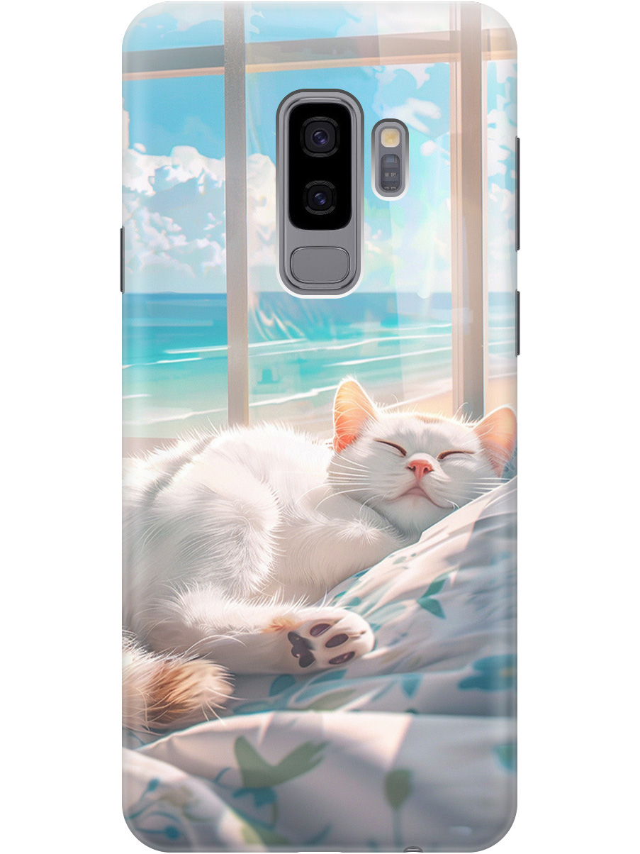 

Силиконовый чехол на Samsung Galaxy S9+ с принтом "Отдыхающий котик", Прозрачный;белый;голубой, 717439312