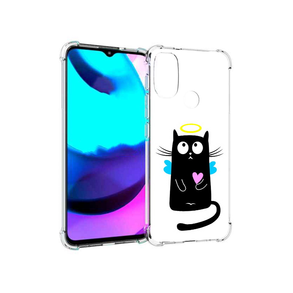 

Чехол MyPads Tocco для Motorola Moto E20 Кот ангелок (PT162039.356.96), Прозрачный, Tocco