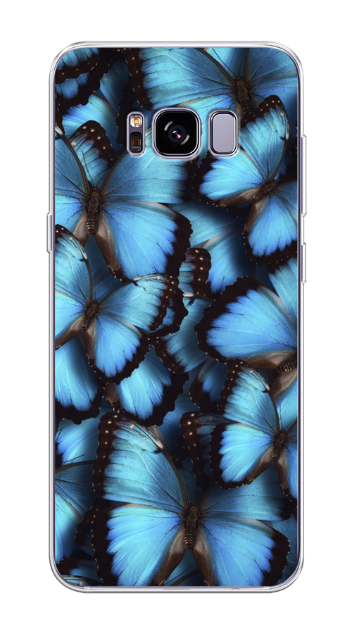 

Чехол на Samsung Galaxy S8 Plus "Тропическая бабочка 2", Голубой;черный, 24850-1