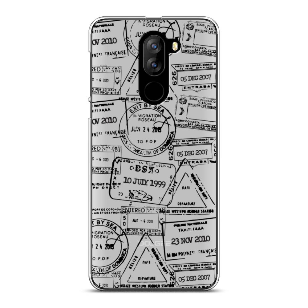 

Чехол на Doogee X60L "Visa stamps 2", Белый;черный;серый, 220550-2