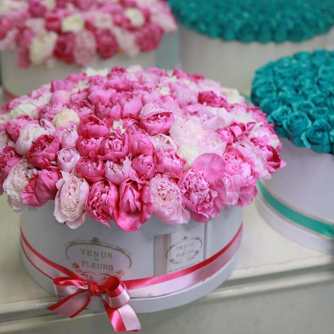 

Цветы в коробке Venus in Fleurs Летние пионы в коробке 808794, Летние пионы в коробке