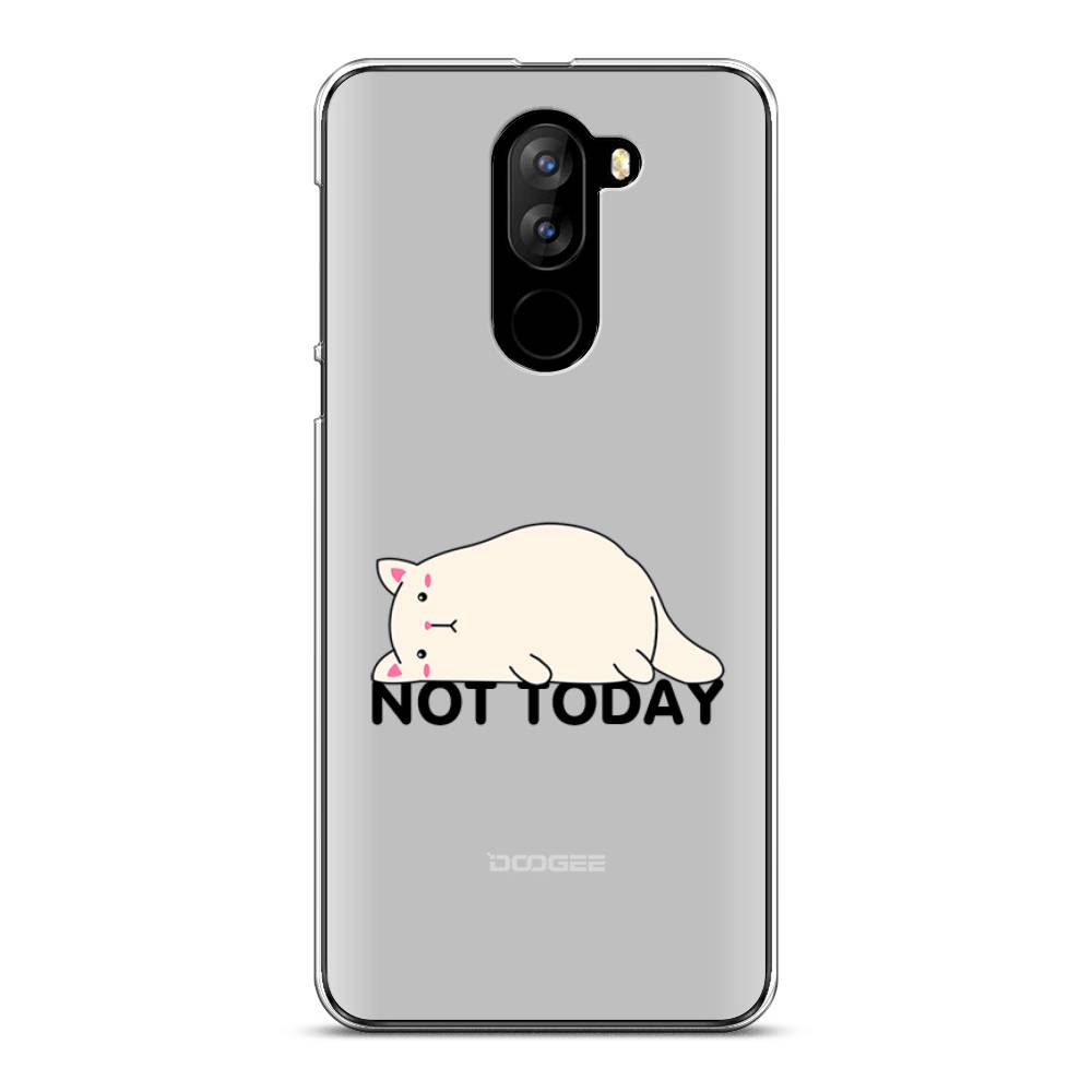 

Чехол на Doogee X60L "Cat not today", Белый;розовый;черный, 220550-1