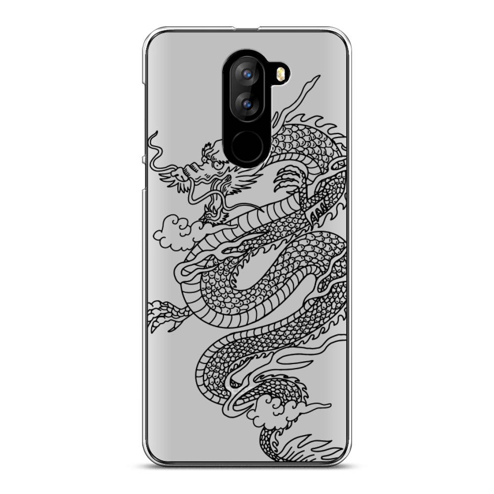 

Чехол на Doogee X60L "Большой китайский дракон", Черный;серый, 220550-1