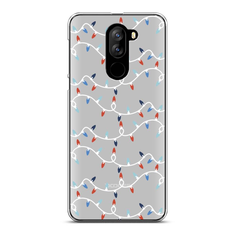 

Чехол на Doogee X60L "Разноцветная гирлянда", Белый;красный;синий, 220550-5